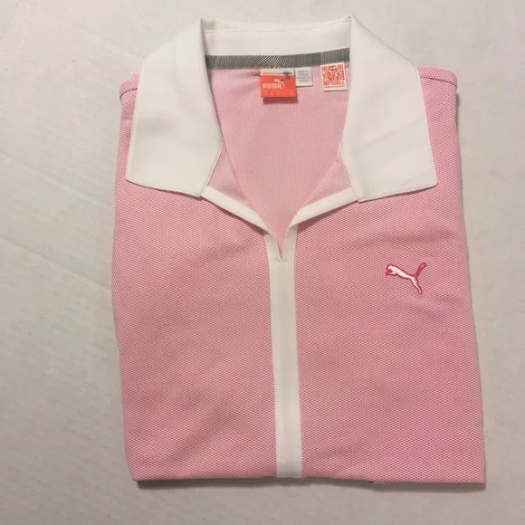 Puma Pink Short Sleeve Polo Shirt - Picture 4 of 7